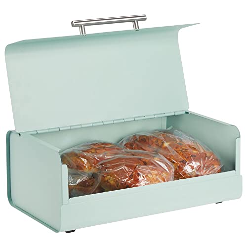 mDesign Brotkasten aus Metall – stilvolle Brotbox im Vintage-Style – Aufbewahrungsbox mit Deckel für Backwaren und vieles mehr – mintgrün mDesign Brotkasten aus Metall – stilvolle Brotbox im Vintage-Style – Aufbewahrungsbox mit Deckel für Backwaren und vieles mehr – mintgrün von mDesign