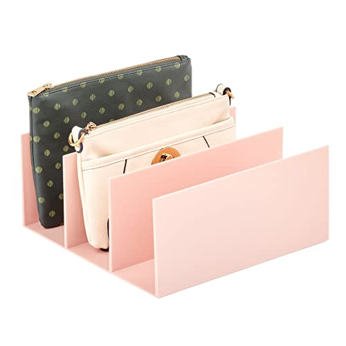 mDesign Clutch Organizer – praktische Handtaschen Aufbewahrung mit 5 Fächern für Clutches, Geldbörsen, Kartenetuis etc. – Portemonnaie Ablage aus Kunststoff – hellrosa von mDesign