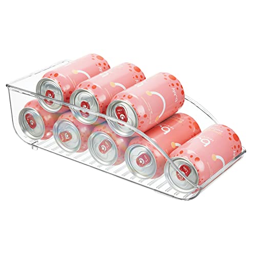mDesign Dosenhalter für Kühlschrank und Küchenschrank – ideale Lebensmittel Aufbewahrungsbox für neun Dosen – praktischer Kühlschrank Organizer – durchsichtig von mDesign