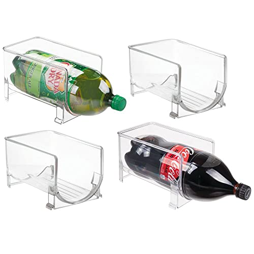 mDesign Flaschenregal für die Küche – stapelbarer Weinhalter aus Kunststoff – vielseitiges Soda- und Weinregal für Arbeitsplatte, Küchen- und Kühlschrank – 4er-Set – durchsichtig von mDesign