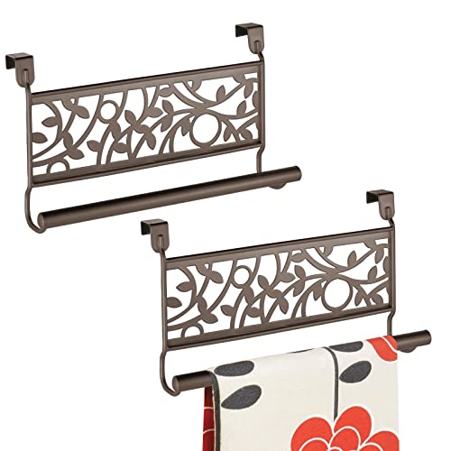 mDesign Geschirrtuchhalter für die Küche – Handtuchhalter zum Einhängen in die Küchenschranktür – rostbeständig beschichteter Badetuchhalter aus Metall – 2er-Set – bronzefarben mDesign Geschirrtuchhalter für die Küche – Handtuchhalter zum Einhängen in die Küchenschranktür – rostbeständig beschichteter Badetuchhalter aus Metall – 2er-Set – bronzefarben von mDesign