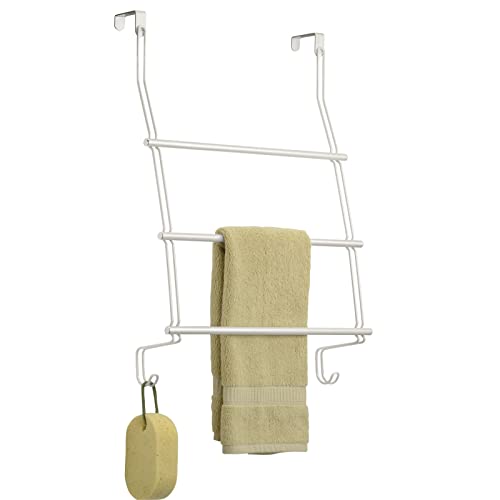mDesign Handtuchhalter ohne Bohren montierbar - Handtuchhalter Tür-Befestigung einfach einzuhängen - als Duschhandtuchhalter, Badetuchhalter & für Kleidung - aus robustem Edelstahl von mDesign