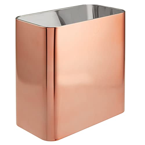 mDesign Kleiner Metall-Abfalleimer für Badezimmer, Mini-Mülleimer für Haupt- oder Gästebad, Schlafzimmer, Garage, Waschküche oder Spielzimmer, 9 l, Roségold mDesign Kleiner Metall-Abfalleimer für Badezimmer, Mini-Mülleimer für Haupt- oder Gästebad, Schlafzimmer, Garage, Waschküche oder Spielzimmer, 9 l, Roségold von mDesign