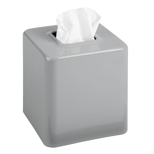 mDesign Kosmetiktücherbox – praktische Taschentuchbox aus Metall für das Badezimmer oder Büro – moderner Taschentuchspender als hübsche Verkleidung von einfachen Tissue Boxen – grau von mDesign