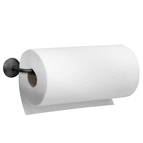 mDesign Küchenrollenhalter Wand - Halter für Papierrollen in Küche oder Bad - an der Wand zu befestigen - Farbe: Mattschwarz - Material: Stahl von mDesign