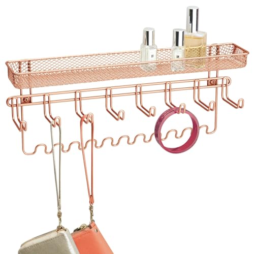 mDesign Schmuckhalter Wand – Hängeaufbewahrung für Halsketten, Ohrringe, Armbänder und andere Accessoires – praktischer Schmuck Organizer aus Metall – rotgold mDesign Schmuckhalter Wand – Hängeaufbewahrung für Halsketten, Ohrringe, Armbänder und andere Accessoires – praktischer Schmuck Organizer aus Metall – rotgold von mDesign
