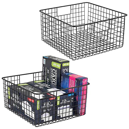 mDesign Schreibtisch Organizer mit Griffen – praktische Gitterbox aus Metall für Bürobedarf – moderner Drahtkorb fürs Arbeitszimmer – 2er-Set – schwarz mDesign Schreibtisch Organizer mit Griffen – praktische Gitterbox aus Metall für Bürobedarf – moderner Drahtkorb fürs Arbeitszimmer – 2er-Set – schwarz von mDesign
