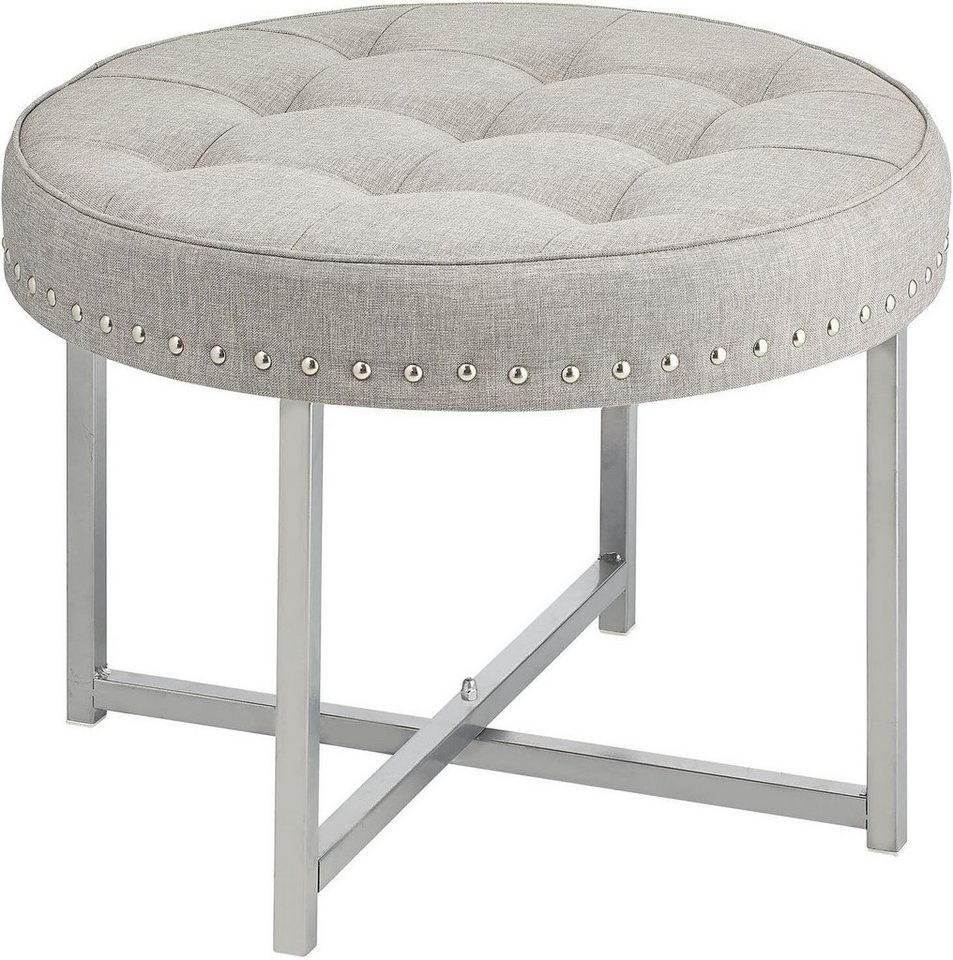 mDesign Sitzhocker Polsterhocker rund mit moderner Nietenverzierung mDesign grau silbe mDesign Sitzhocker Polsterhocker rund mit moderner Nietenverzierung mDesign grau silbe von mDesign