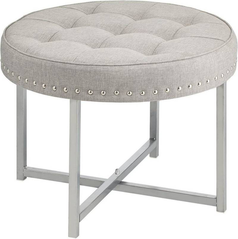 mDesign Sitzhocker Polsterhocker rund mit moderner Nietenverzierung mDesign grau silbe mDesign Sitzhocker Polsterhocker rund mit moderner Nietenverzierung mDesign grau silbe von mDesign