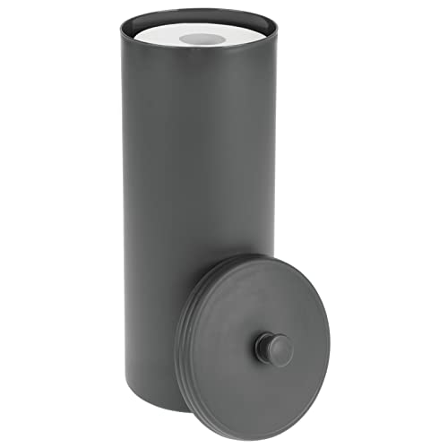 mDesign Toilettenpapierhalter – Klorollenhalter fürs Badezimmer – Papierrollenhalter freistehend – dunkelgrau von mDesign
