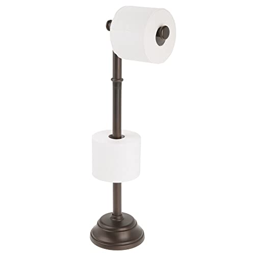mDesign Toilettenpapierhalter für DREI WC-Rollen – Zeitloser Papierrollenhalter für Bad und WC – Klopapierhalter auch für größere Rollen – bronzefarben von mDesign