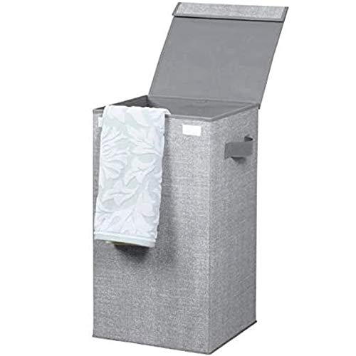 mDesign Wäschekorb mit Deckel grau – Faltbarer Wäschesack – Idealer Wäschesammler zum Reisen – Wäschetruhe Kunststoff von mDesign