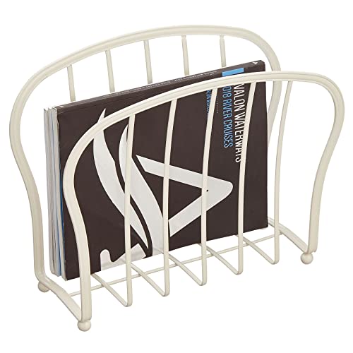 mDesign dekorativer Zeitungshalter für Zeitschriften, Bücher oder Tablets – freistehender Zeitschriftensammler fürs Wohnzimmer oder Bad – eleganter Zeitungskorb aus Metalldraht – cremfarben mDesign dekorativer Zeitungshalter für Zeitschriften, Bücher oder Tablets – freistehender Zeitschriftensammler fürs Wohnzimmer oder Bad – eleganter Zeitungskorb aus Metalldraht – cremfarben von mDesign