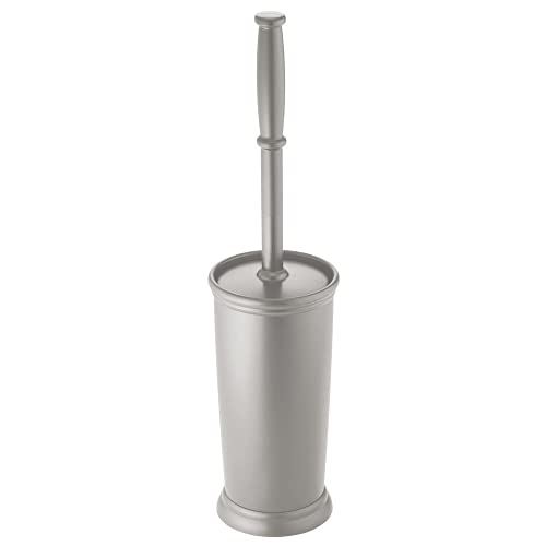 mDesign praktische Toilettenbürste - Moderne Klobürste fürs Badezimmer - hochwertiger WC Bürstenhalter aus langlebigem Kunststoff - grau von mDesign