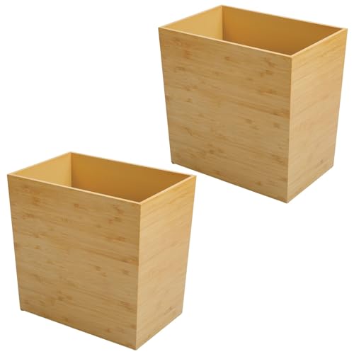 mDesign praktischer Mülleimer Küche – stilvoller Abfalleimer aus Holzfaser in Bambus-Optik – kompakter Badmülleimer für Bad, Büro und Küche – 2er-Set – naturfarben mDesign praktischer Mülleimer Küche – stilvoller Abfalleimer aus Holzfaser in Bambus-Optik – kompakter Badmülleimer für Bad, Büro und Küche – 2er-Set – naturfarben von mDesign