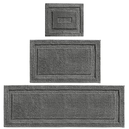 mDesign rutschfester Badteppich – Mikrofaser Badläufer für Bad oder Küche – schnelltrocknender Duschvorleger – 3er-Set – dunkelgrau mDesign rutschfester Badteppich – Mikrofaser Badläufer für Bad oder Küche – schnelltrocknender Duschvorleger – 3er-Set – dunkelgrau von mDesign