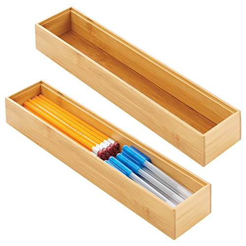 mDesign schmaler Schubladeneinsatz aus Holz – stapelbarer Schubladenorganizer für Bastel- und Bürobedarf – Schubladenbox für den Schreibtisch – 2er-Set – naturfarben mDesign schmaler Schubladeneinsatz aus Holz – stapelbarer Schubladenorganizer für Bastel- und Bürobedarf – Schubladenbox für den Schreibtisch – 2er-Set – naturfarben von mDesign