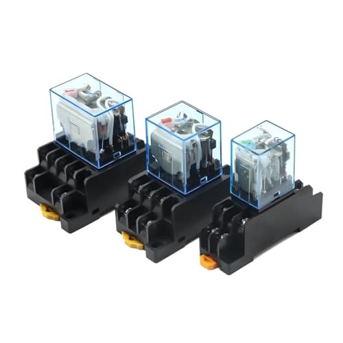 1pcs LY2NJ LY3NJ LY4NJ DIN Rail Small Electromagnetic Relay Coil Power Relay DC12V DC24V AC110V AC220V With Socket Base(LY2NJ,DC 12V) von mXCDtRptJ