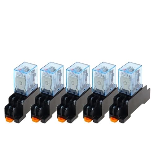 10 stücke MY2NJ HH52P DC 12V 24V 36V 48V 1100V 220V Relais Mini Elektromagnetische Relais 8 Pins DPDT 5A mit PYF08A Sockel Basis(DC,220V) von mXCDtRptJ