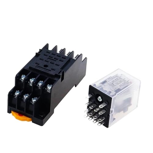 10 stücke MY4P HH54P MY4NJ Spule Allgemeine DPDT Micro Mini Elektromagnetische Relais Schalter mit Sockel Basis LED AC 110V 220V DC 12V 24V(DC,110V) von mXCDtRptJ