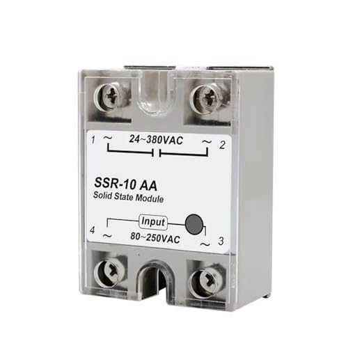 10PCS Solid State Relais SSR 10A 25A 40A 50A 60A 80A 100A DC zu DC AC zu AC DC zu AC Einphasiges Relaismodul 24-380VAC(AA(AC-AC),10PCS SSR-25A) von mXCDtRptJ