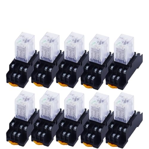 10Set MY3NJ HH53P 3NO3NC Relais Mit Sockel Basis Spule Allgemeine DPDT Micro Mini Elektromagnetische Relais Schalter LED AC220V DC24V(DC,36V) von mXCDtRptJ