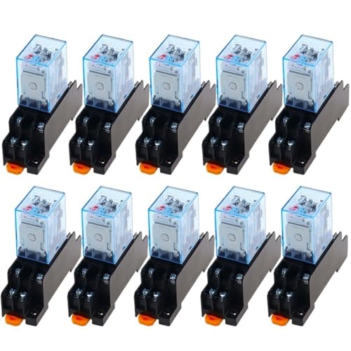 20set MY2P HH52P MY2NJ Relais Spule Allgemeine DPDT Mini Elektromagnetische Relais Schalter mit Sockel Basis LED AC 110V 220V DC 12V 24V(AC,24V) von mXCDtRptJ