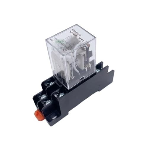 5 Stück HH52P HH54P HH62P JQX-13F/2Z Miniatur-Spule allgemeine elektromagnetische Zwischenrelaisschalter mit Basis MY2NJ MY4NJ LY2NJ(HH54P AC220V 3A) von mXCDtRptJ