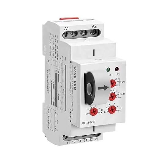 GRI8-06 DC Current Sensor Relay 18mm width 2CO 8A AC/DC Current Testing Relay 24V-240V Wide Range(GRI8-06A ACCurrent) von mXCDtRptJ