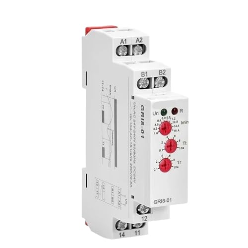 GRI8 Current Relay Monitoring Range Overcurrent Undercurrent Switch 0.05A-16A AC24-240V OR DC24V(GRI8-04,0.2-2A) von mXCDtRptJ