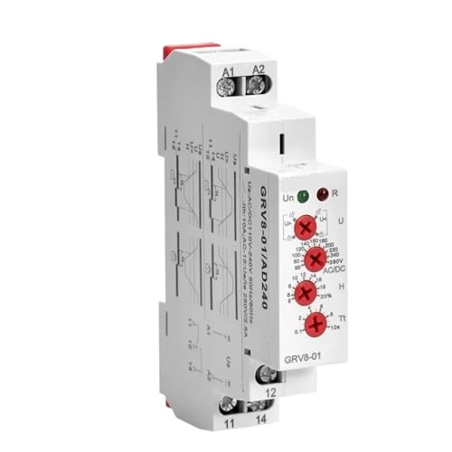 GRV8-01/02 Einphasen-Spannungsrelais, einstellbares Über-/Unterspannungsschutzrelais, AC110V 240V DC12V Spannungsregler(GRV8-02 DC12V) von mXCDtRptJ