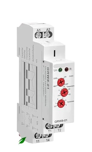 GRW8 Din Rail Temperature Control Relay 16A Wide Range Voltage AC/DC24-240V with Waterproof Sensor(GRW8-02 5m sensor) von mXCDtRptJ