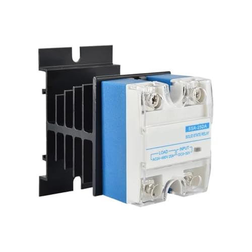 Halbleiterrelais 25 A 40 A DC zu DC/DC zu AC Eingang 3–32 VDC zu Ausgang 5–220 VDC/24–480 VAC Einphasiges SSR mit Kühlkörper(40DA with Heat Sink) von mXCDtRptJ