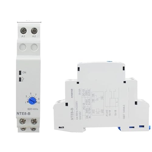 NTE8 Series 5S 10S 120S 480S Control Off Power Time Delay Relay 220V 24V On Delay NTE8-A NTE8-B Din Rail Digital Timer(220V AC,NTE8-A 12-120S) von mXCDtRptJ