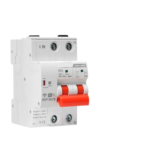 Smart WIFI Circuit Breaker Vollautomatische Wiedereinschaltung APP Timer Fernbedienung Smart Life Intelligenter WIFI-Schalter(1P,63A) von mXCDtRptJ