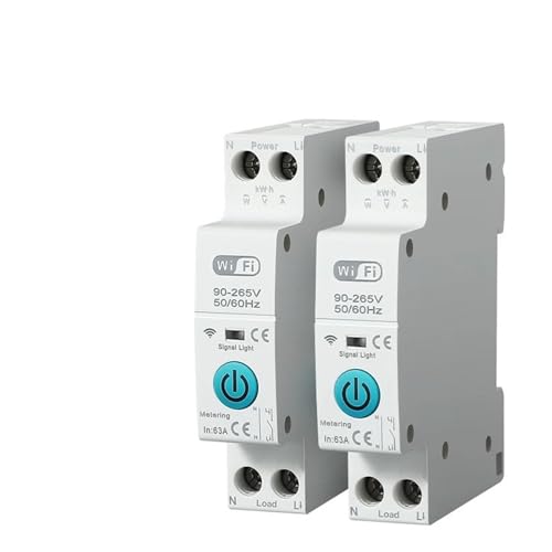 WiFi Smart Circuit Breaker MCB 1P + N 63A Timer Power Energie kWh Spannung Strom Meter Protector Fernbedienung Schalter(No Metering,25A) von mXCDtRptJ