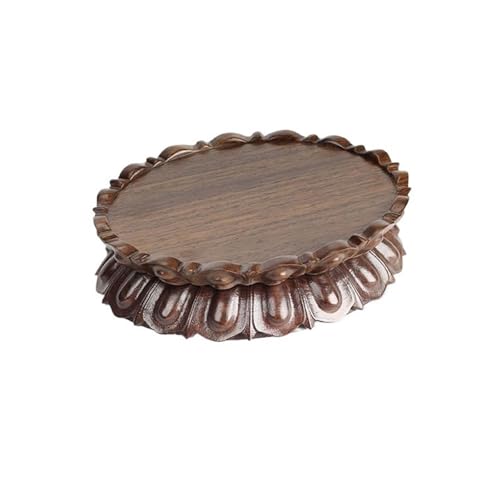 mZ7jGu1 Blumen-Bonsai-Sockel Ovaler Lotussockel aus Holz, Relief, Basteln, Dekoration, Sockel for Vasen, Tee-Sets(Mittel) von mZ7jGu1