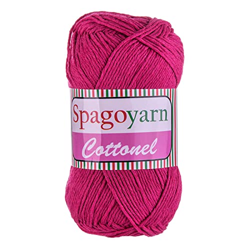 100g Strickgarn Cottonel Uni Häkelgarn Strickwolle Handstrickgarn Farbwahl, Farbe:magenta von maDDma