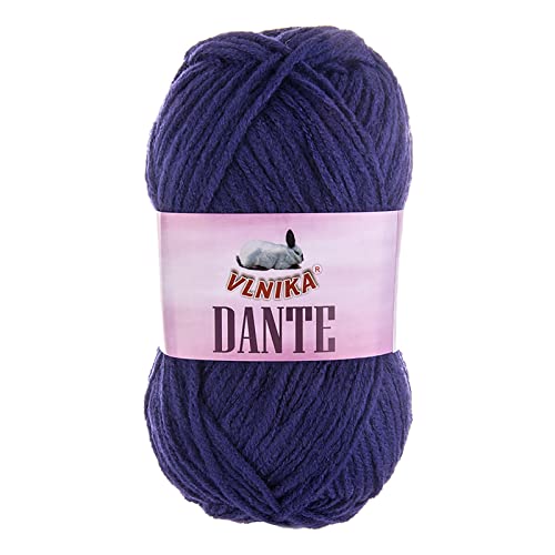 100g Strickgarn Dante Uni und Color Häkelgarn Handstrickgarn Wolle Farbwahl, Farbe:1324 dunkellila von maDDma