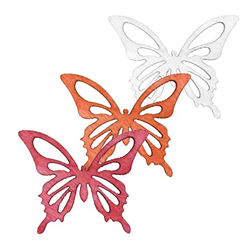 12 Holz-Deko Streudeko Schmetterling Vogel Blume Blüte, 40mm, Farbmix, Motivwahl, Variante:Variante 9 von maDDma