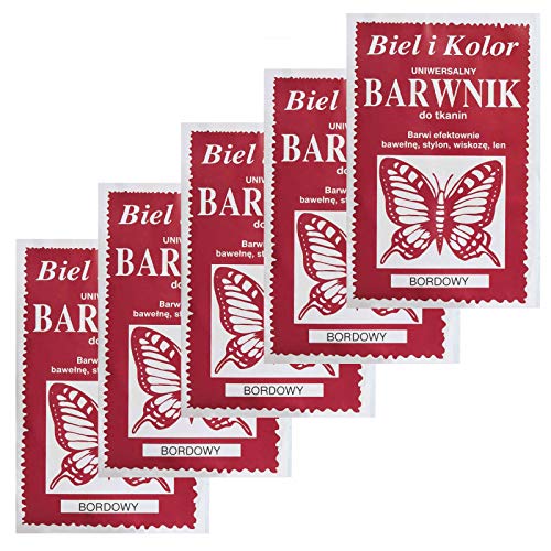 5 x 10g Batikfarbe Textilfarbe Stofffarbe färben, bitte Farbmix wählen, Farbe:bordeaux von maDDma