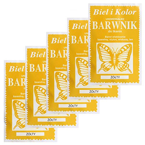 5 x 10g Batikfarbe Textilfarbe Stofffarbe färben, bitte Farbmix wählen, Farbe:gelb von maDDma