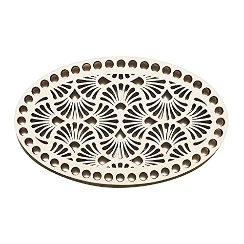 1 Korbboden Korbdeckel Holz Natur Körbe Flechtboden Häkelböden Variantenwahl, Größe:200x120x5x8mm, Motiv:Floral von maDDma
