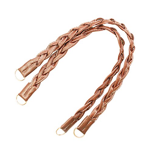 1 Paar Taschengriffe geflochten mit Ringen 47-50 cm, Griff Henkel Taschenhenkel, Farbe:hellbraun von maDDma