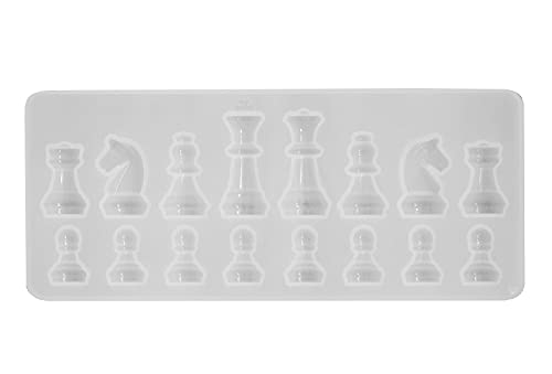 1 Silikonform 3D Gießform Kunstharz Acryl Epoxidharz Schmuckherstellung Variantenwahl, Motiv:Schach | 204 x 85 x 12 mm von maDDma