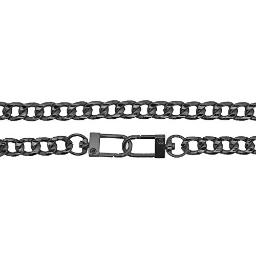 1 Taschenkette 60 cm lang mit Karabinerhaken aus Metall Trageriemen Schulterriemen Variantenwahl, Größe:Variante 3 | 60 x 0.9 x 0.4 cm, Farbe:schwarz von maDDma