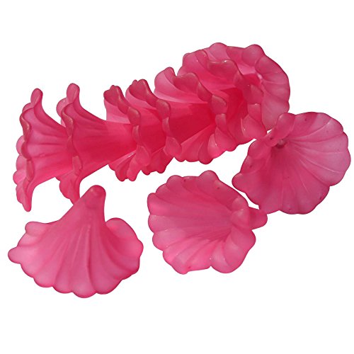 10 Blütenkelch-Perlen 41x35mm Kelche Lilien Röcke Blumenkelch Farbauswahl, Farbe:magenta von maDDma