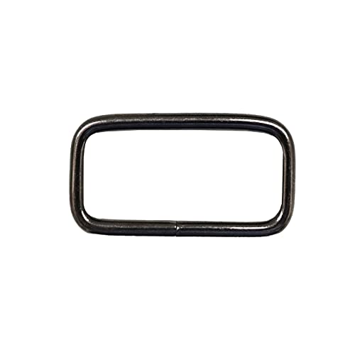 10 Rechteck Ringe Rahmen Durchzug Metall-Schlaufe Gurtband Variantenwahl, Farbe:anthrazit, Größe:30 (25) x 18 x 2 mm von maDDma