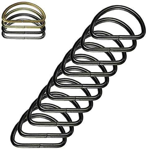 10 stabile Halbringe D-Ringe Metallring Halbrund Ring Größen- /Farbwahl, Farbe:anthrazit, Größe:38 (32) x 22 x 3 mm von maDDma