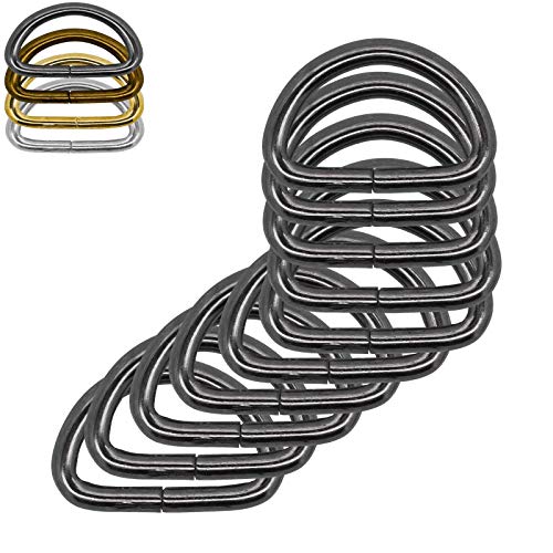 10 stabile Halbringe D-Ringe Metallring Halbrund Ring Größen- /Farbwahl, Farbe:anthrazit, Größe:41 (32) x 27 x 5 mm von maDDma